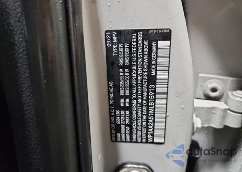 2021 Porsche Macan z USA, uszkodzony, nr VIN WP1AA2A51MLB15913